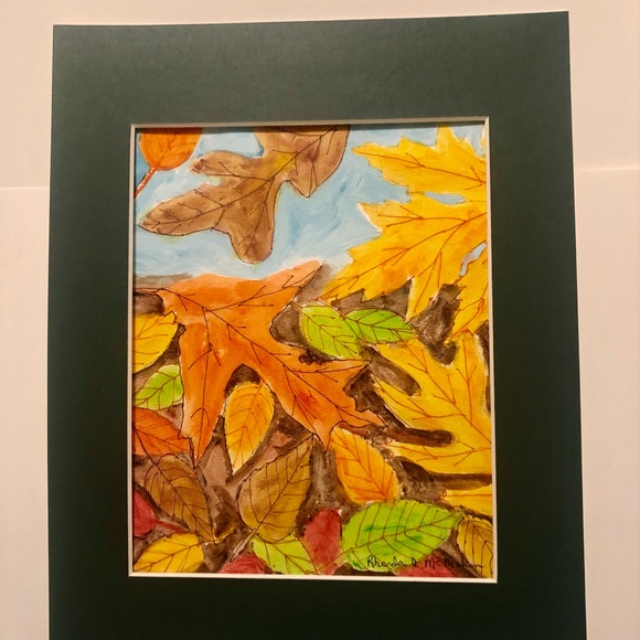 Fall Leaves HAND CRAFTED Watercolor Painting - Picture 6 of 6